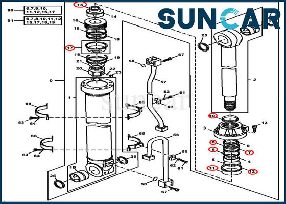 Le joint Kit Excavator Replacement Service Kit de cylindre de 4700430 bras adapte des modèles de 450LC 450CLC Deere