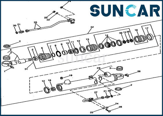 kit de Boom Repair Seal d'excavatrice des kits RE12315 de cylindre de 693B 690B JOHN DEERE