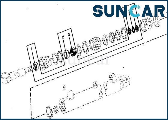 Kit de réparation de cylindre de boom de rechange de l'excavatrice RE17342 690B John Deere Seal Kits