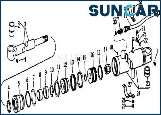 Excavatrice hydraulique de scellage de Kit Fits Deere Parts 690 690B 693B de cylindre de foule du kit AR105313