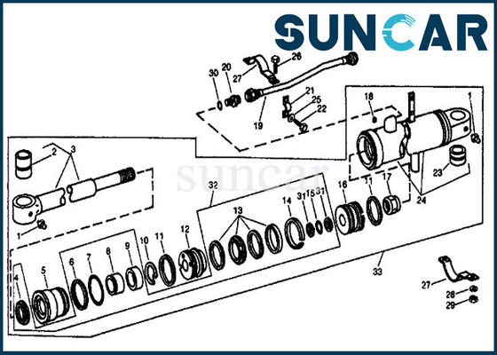 Service Kit For de Replacement Crowd Cylinder de l'excavatrice RE12314 690 693B John Deere