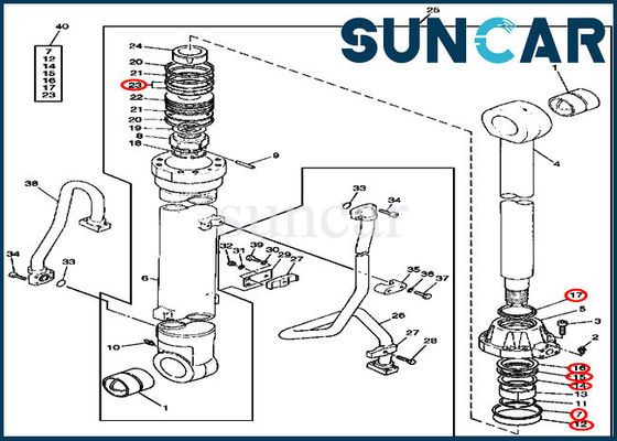 790 service Kit Excavator Cylinder Repair Parts de remplacement du kit AT192076 Deere de joint de boom