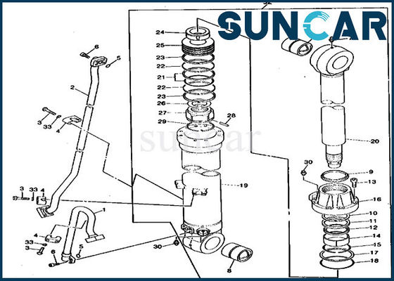 Kits de service de Kit Deere Excavator Arm Cylinder de réparation du joint TH103347