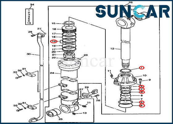 AT192096 excavatrice Bucket Service Kit Cylinder Repair Seal Kit pour 790 JOHN DEERE
