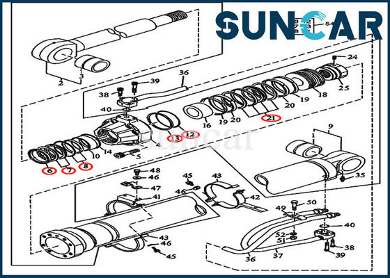 kit de cachetage de cylindre hydraulique de kits de joint de seau de boom de 790D John Deere AT192098