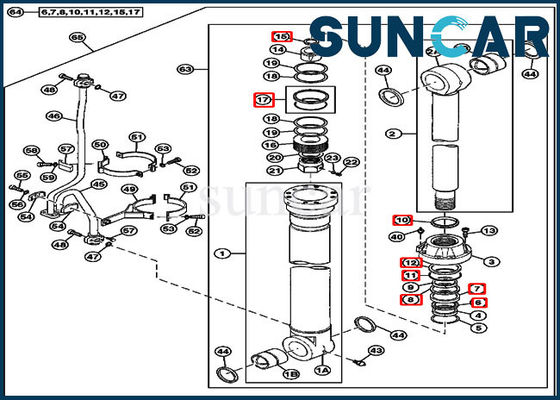 4614814 excavatrice Boom Cylinder Service Kit Fits 750 kits de joint de rechange de 800C JOHN DEERE