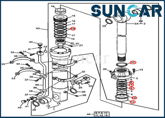Kits de joint de cylindre hydraulique du kit 4660142 de joint de seau de Deere pour l'excavatrice 800C