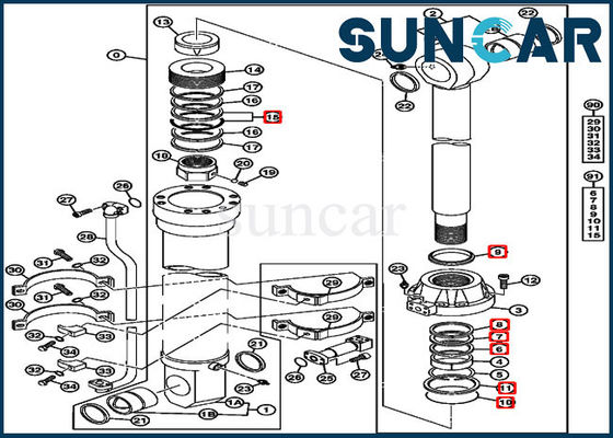 Service Kit Cylinder Seal Kit Fits 850DLC 870GLC Deere de remplacement de 4653863 seaux