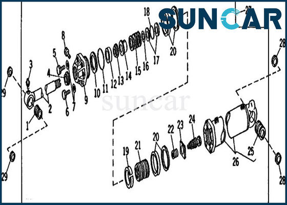 Kits de John Deere Excavator Seal Repair du kit 890 de joint de cylindre du seau AT45305