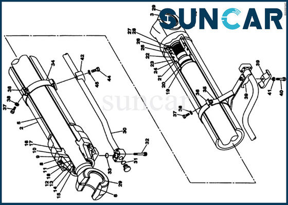 Kit de réparation de cylindre d'Inner Parts Hydraulic d'excavatrice de la CAISSE CX460 de kit de joint de cylindre du boom LZ00440