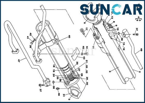 LZ00483 kit lourd de joint de Right Boom Cylinder d'excavatrice de chenille de CAISSE de l'équipement CX350