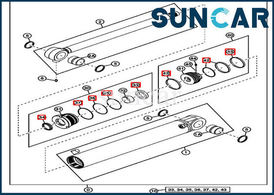 4634033 excavatrice Sealing Parts de Kit Fits JOHN DEERE 35G 35D de joint de cylindre de boom