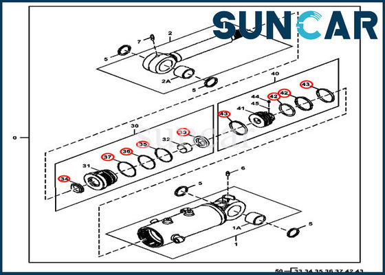 Service Kit For John Deere 35G de cylindre de lame de Seal Kit FYD00005420 d'excavatrice