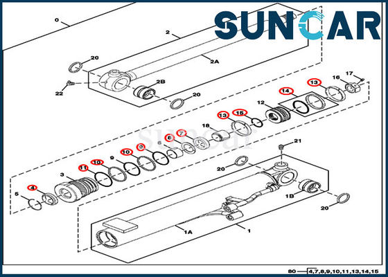 Kits hydrauliques du kit 17D John Deere Cylinder Seal Repair de cachetage du boom FYD00003878