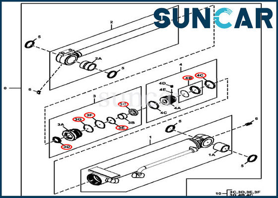 Service Kit Excavator Oil Seal Kits de cylindre de 4667617 angles de pale pour 35G 17D 35D John Deere