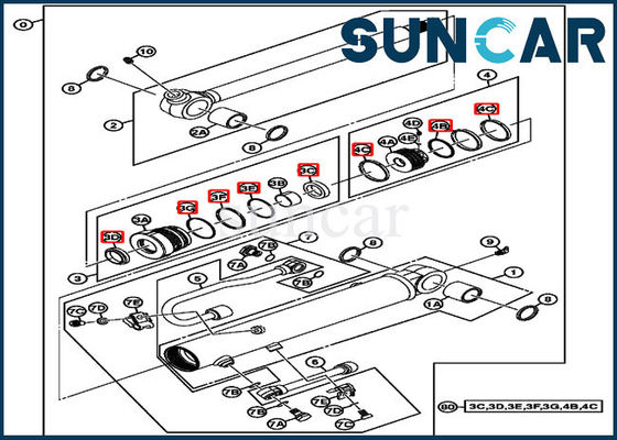 Kit 17D John Deere Hydraulic Replacement Kits de joint de cylindre de 4667454 seaux