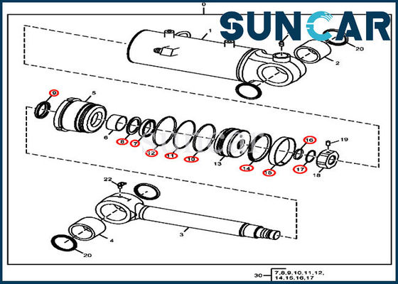 Kits de service de cylindre hydraulique de Kit John Deere 50D 50G de joint d'ascenseur de la lame FYD00000075