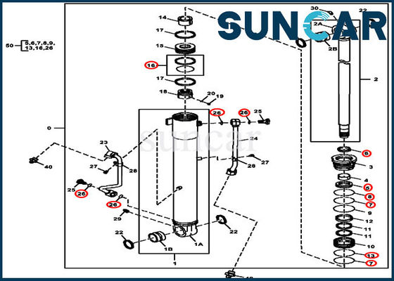 Réparation Kit Replacement Kits For John Deere 60D de joint de cylindre de 4687559 booms