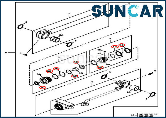 Joint du cylindre hydraulique 4614062 d'angle de pale Kit Fits For 60D 60G John Deere Machinery Sealing