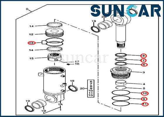Phoque Kit Fits 80C John Deere Hydraulic Repair Kits de cylindre de lame 4465736
