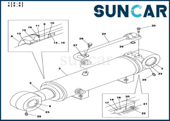 Réparation de cylindre de lame du bouteur LZ00457 scellant des pièces de joint mécanique du CAS CX135SR de Kit Fits