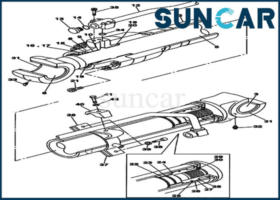 Excavatrice CX135SR de CAS de Kit For de réparation de cylindre de kits de joint du boom LZ009410
