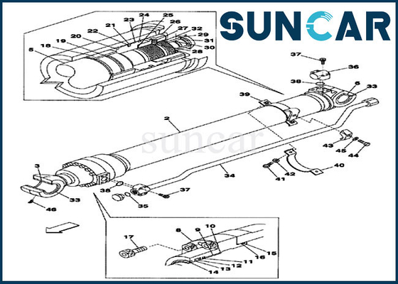 CAS CX160 de Kit Fits de rechange de cylindre de bras de Seal Kits LZ00452 d'excavatrice de chenille
