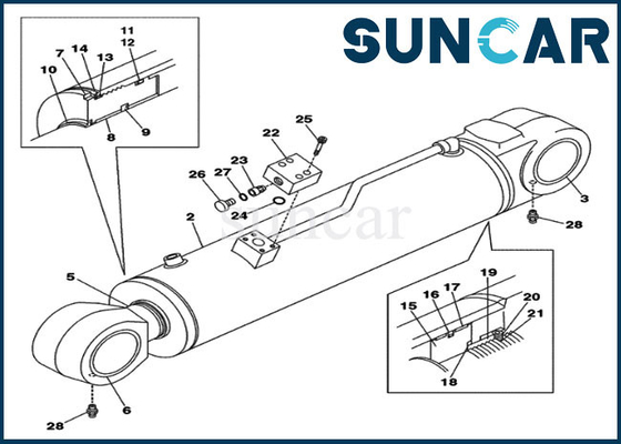 réparation de Auto-détachement Kit Fits Case CX800 CX700 de joint de cylindre du contrepoids LZ00463