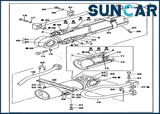 Cas de scellage des ajustements CX700B CX700 de kits de rechange de joint de cylindre des pièces LZ006980 Dipper