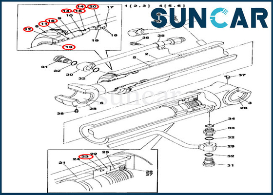 CX75SR CX80 Case LZ00470 Standard Boom Seal Kit For Cylinder Assy Replacement Parts