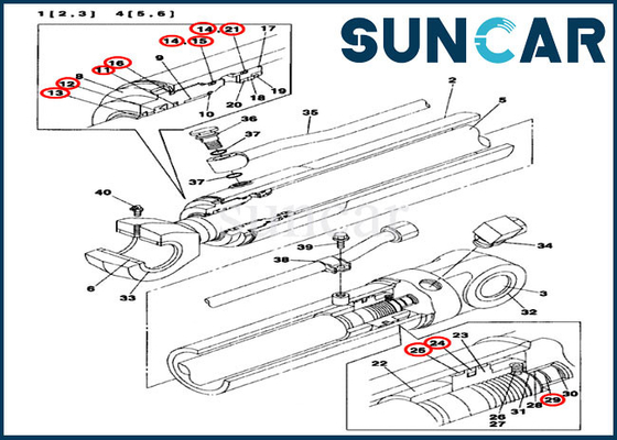 Assy standard de cylindre de Kit Fits Case CX75SR CX80 de réparation de joint de bras de l'excavatrice LZ00469 de chenille