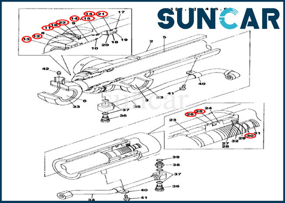L'excavatrice LZ00471 de chenille a compensé la CAISSE de SR de Kit For CX75SR CX75C de joint de cylindre de Dipper de bras