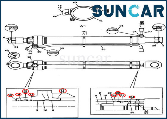 Kit de Hydraulic Arm Sealing d'excavatrice de caisse du kit CX800 de service de cylindre du seau LZ00313