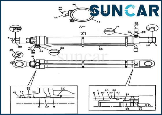 Le CAS CX800 partie le phoque Kit Crawler Excavator Repair Kits de cylindre du seau LZ00314
