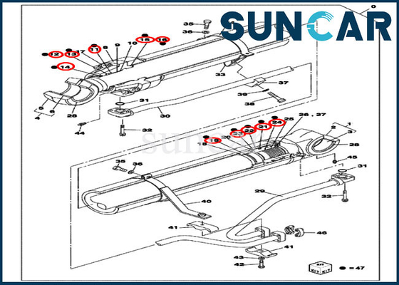 LZ007110 Boom Seal Kit Cylinder Replacement Kits Fits CX800B CX800 CASE