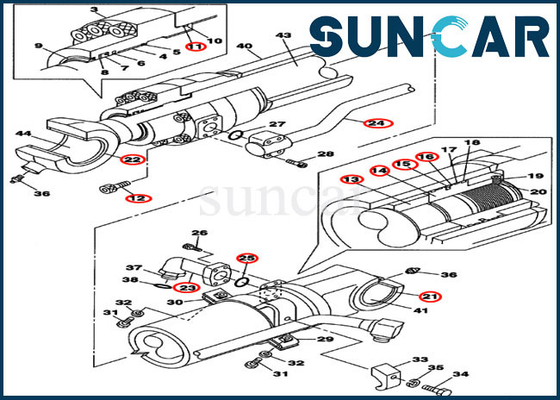 Cas de Kit For Heavy Equipment CX210BLR CX130B de joint de cylindre du seau LZ008750
