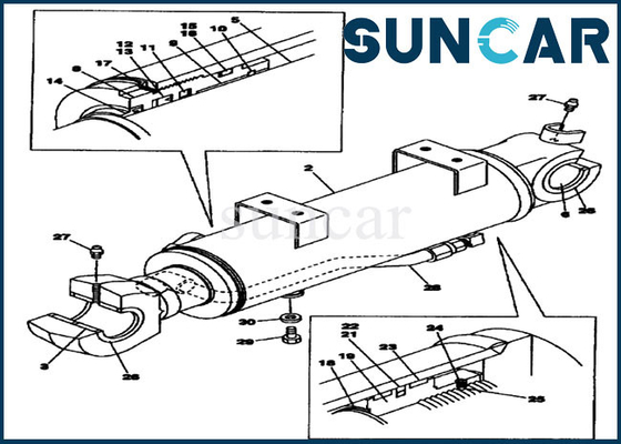 Excavatrice Models du CAS CX130 CX130B de Kit Fits de réparation de joint de cylindre hydraulique de lame du bouteur LQU0245