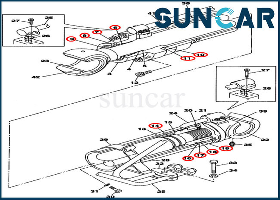 Kits de rechange de CAISSE du kit CX160B de cachetage de cylindre de boom du kit LZ008100 de joint d'OEM