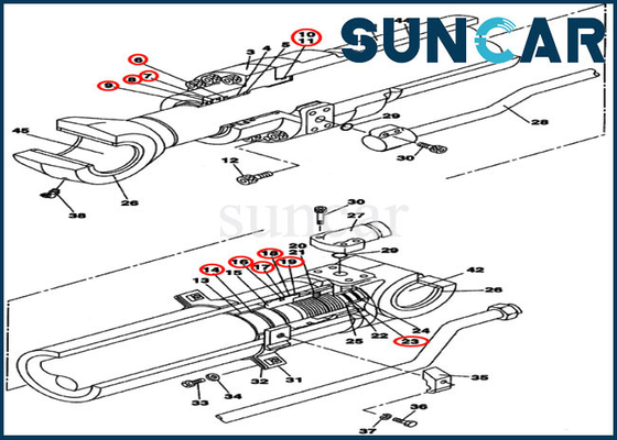 Cas CX160C CX160B de Kit Hydraulic Repair Kits Fits de joint de cylindre de Dipper du bras LZ008180