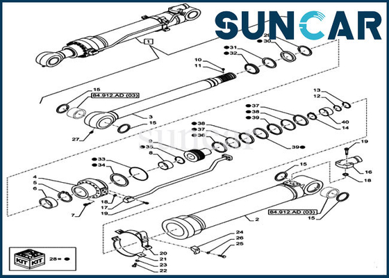 Phoque Kit Hydraulic Cylinder Rebuild Kit de bras de l'excavatrice LZ011000 de chenille de CX160D LC