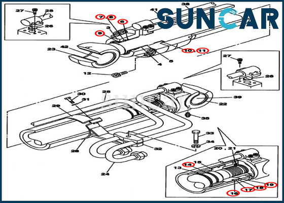 Kit de rechange de boom de CAISSE du kit CX210BLR CX210B de joint de cylindre de l'excavatrice LZ007630 de chenille