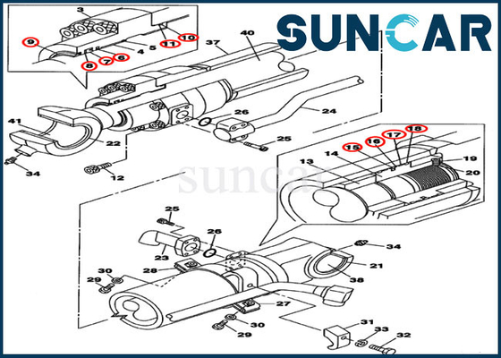 Excavatrice du CAS CX250C CX240B de Kit Replacement Kits Fits de joint de cylindre du seau LZ008160