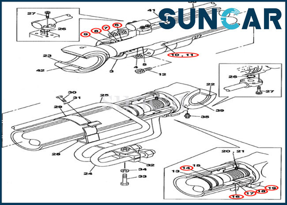 Le remplacement Kit Boom Oil Seal Kit de joint du cylindre LZ008420 adapte le CAS de CX290B CX300C