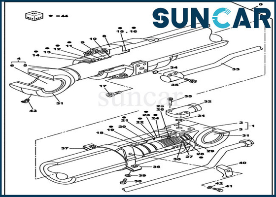 Remplacement Kit Fits Excavator CX210C LC CX210D LC de cylindre du kit LZ011200 de joint de bras de louche de CAS