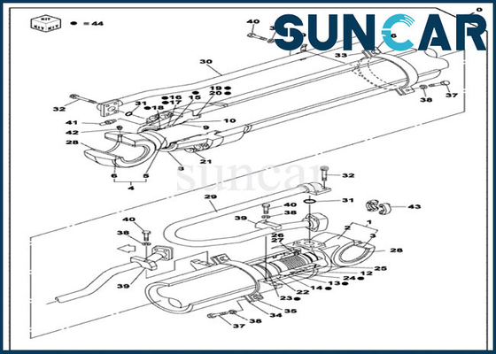 Phoque Kit Hydraulic Rebuild Kits de réparation de cylindre des pièces LZ010160 Dipper d'OEM de CAS de CX470C