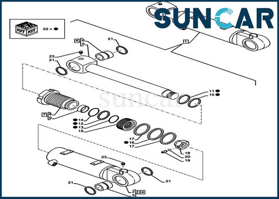 Excavatrice de levage Seal Kit de chenille de caisse de SR des kits de réparation de cylindre de la lame LZ012050 CX80C CX75C