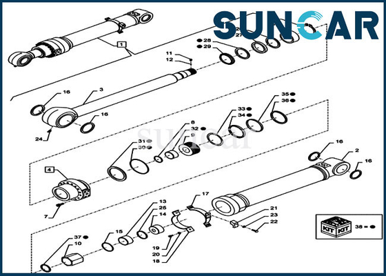 Kit de Case Cylinder Service d'excavatrice de chenille des kits CX300D LC de joint de réparation du bras LZ013490