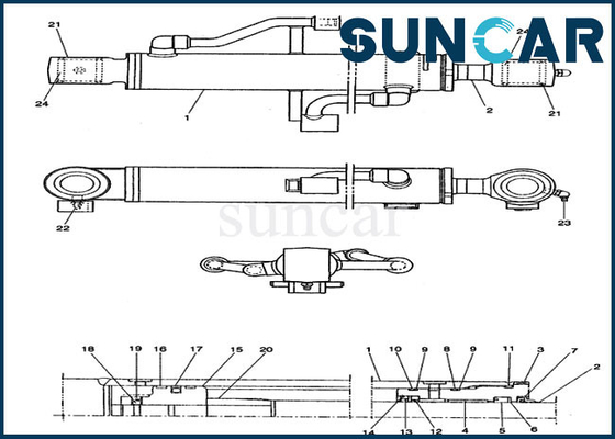 Excavatrice Hydraulic Replacement Kits de caisse du kit CX14 de joint de cylindre du boom PE01V00001R100