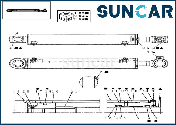 Réparation Kit For CX16B Mini Crawler Excavator de caisse du kit 72275471 de joint de cylindre d'oscillation