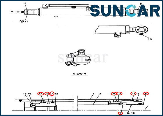 72282317 modèle du CAS CX27B de Kit Fits Mini Crawler Excavator de joint de cylindre de kits de réparation de seau